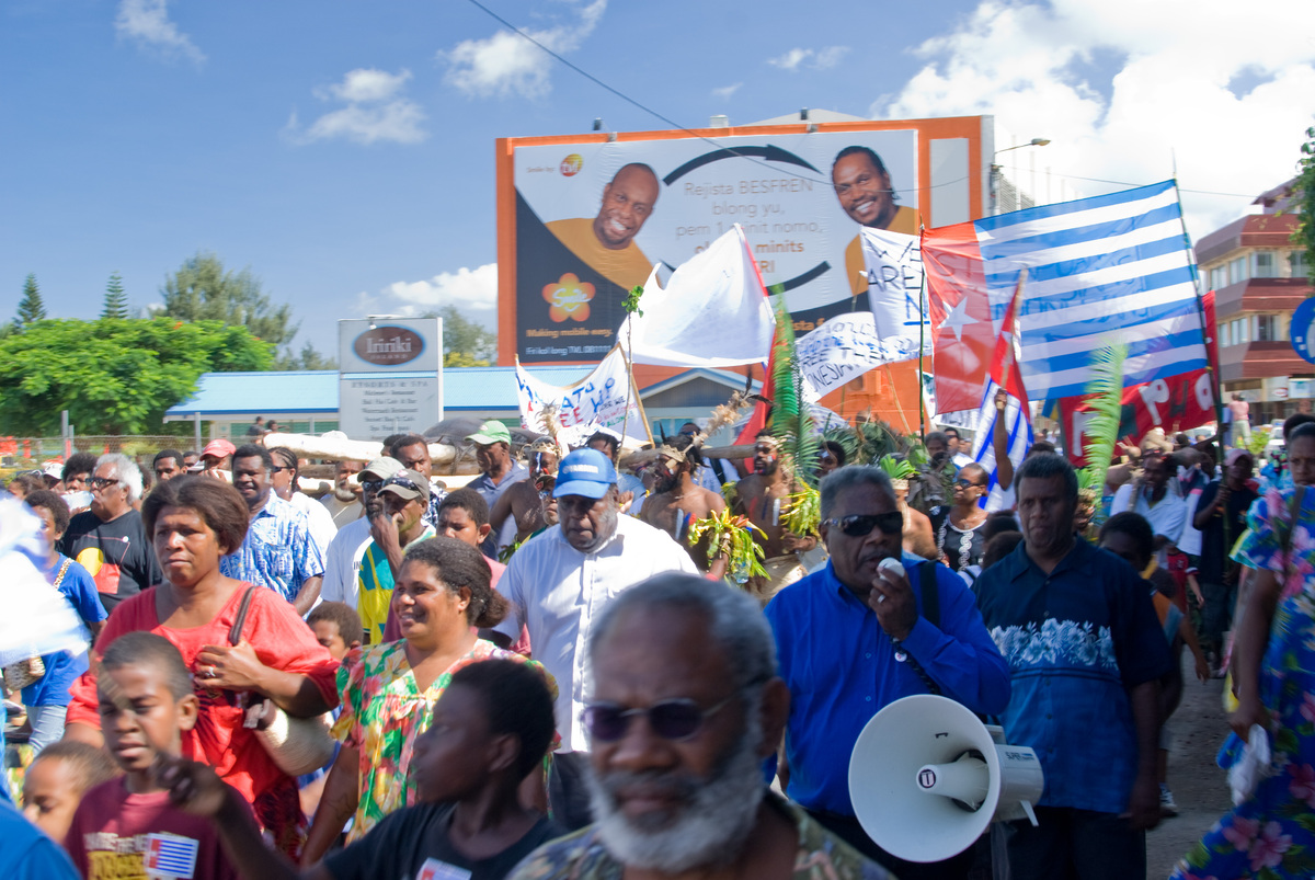 A throng of people marched through downtown Port Vila on Chief's Day to express their support for a free West Papua. West Papuan independence is a touchy subject for Indonesia's allies. Vanuatu is one of the few nations where independence activitists are safe and supported.

