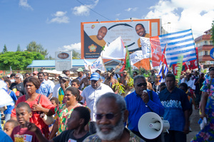 A throng of people marched through downtown Port Vila on Chief's Day to express their support for a free West Papua. West Papuan independence is a touchy subject for Indonesia's allies. Vanuatu is one of the few nations where independence activitists are safe and supported.

