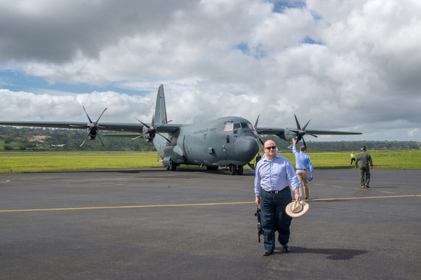 Australian governor general Peter Cosgrove's visit to Tanna underlines how much work remains to be done in the aftermath of cyclone Pam. High Commissioner Jeremy Bruer prepares to board an RAAF C130 bound for Tanna.
