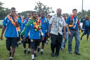 Members of the Under-20 World Cup Footbal squad returned to Vanuatu to absolute pandemonium as supporters erupted in an outpouring of joy.
