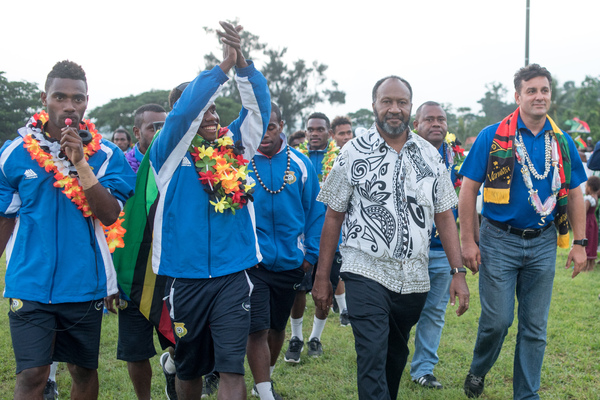 Members of the Under-20 World Cup Footbal squad returned to Vanuatu to absolute pandemonium as supporters erupted in an outpouring of joy.
