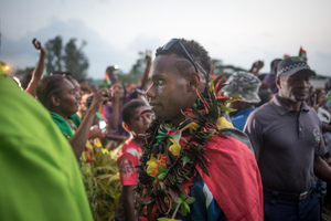 Members of the Under-20 World Cup Footbal squad returned to Vanuatu to absolute pandemonium as supporters erupted in an outpouring of joy.
