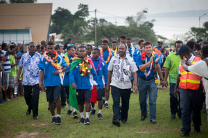 Members of the Under-20 World Cup Footbal squad returned to Vanuatu to absolute pandemonium as supporters erupted in an outpouring of joy.
