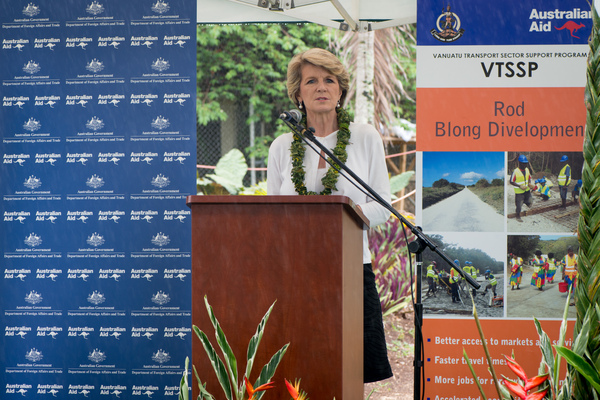 More shots from Australian foreign minister Julie Bishop's 2013 visit to Port Vila.
