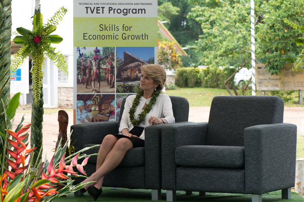 More shots from Australian foreign minister Julie Bishop's 2013 visit to Port Vila.
