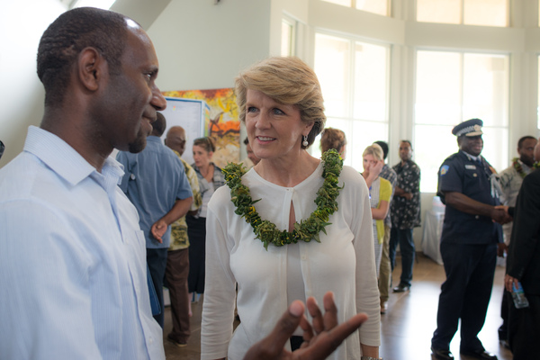 More shots from Australian foreign minister Julie Bishop's 2013 visit to Port Vila.
