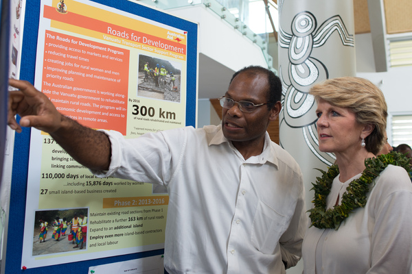 More shots from Australian foreign minister Julie Bishop's 2013 visit to Port Vila.
