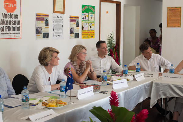 More shots from Australian foreign minister Julie Bishop's 2013 visit to Port Vila.
