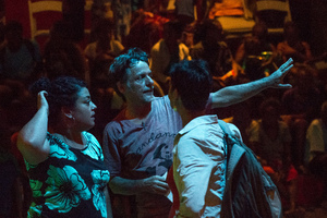 Scenes from Wan Smolbag Theatre's in-the-round production of Kaekae Rat.
