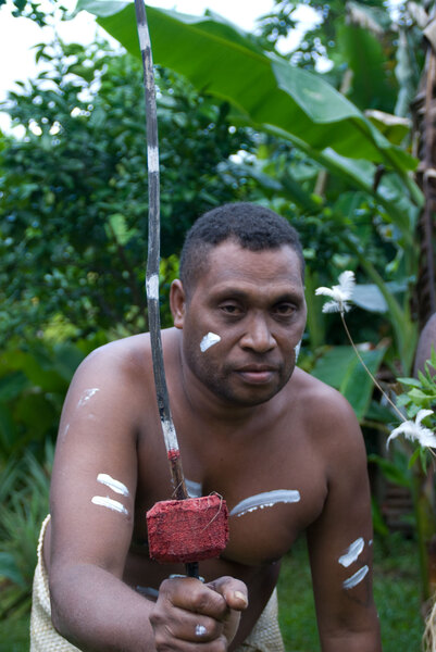 Kastom dancers from the Banks group of islands.
