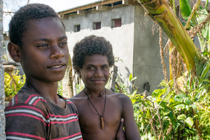Life goes on in Blacksand after the devastating impact of cyclone Pam.
