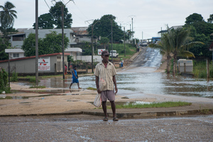Every time we get a day or two of rain, this happens down in Manples, on one of the busiest roads in Port Vila.
