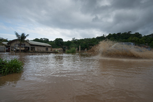 Every time we get a day or two of rain, this happens down in Manples, on one of the busiest roads in Port Vila.
