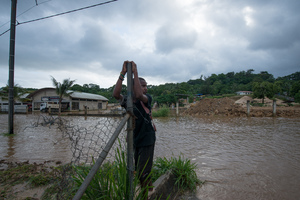 Every time we get a day or two of rain, this happens down in Manples, on one of the busiest roads in Port Vila.
