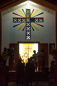 Late night service at St Joseph church, 2nd Lagoon, Port Vila.
