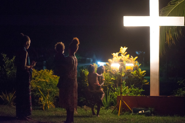 Late night service at St Joseph church, 2nd Lagoon, Port Vila.
