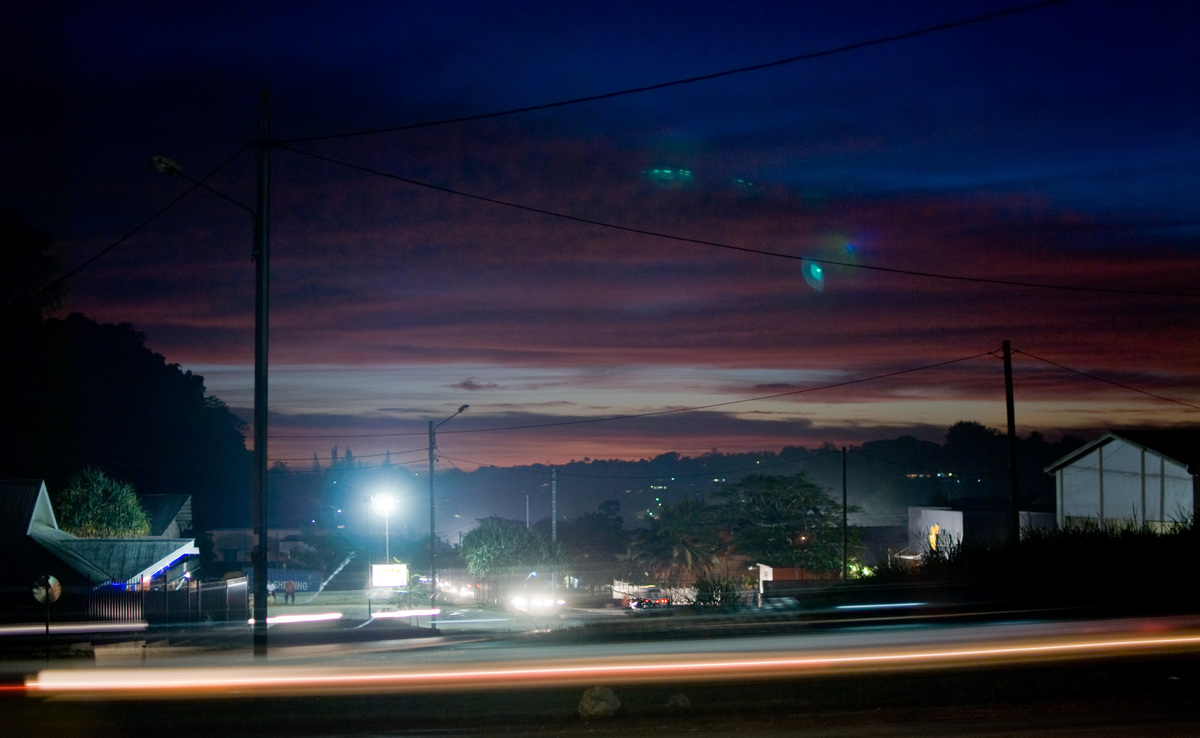 Hand-held 1 second(!) shot of Port Vila as night descends. Look, Ma! No tripod!
