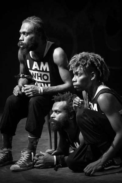 Shots from Wan Smolbag Theatre's dance/music/theatre production of Olsem Dadi, a hard-hitting examination of what it is to be a man.
