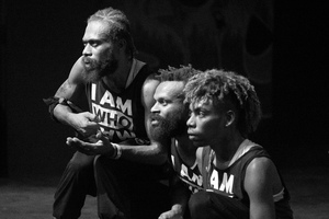 Shots from Wan Smolbag Theatre's dance/music/theatre production of Olsem Dadi, a hard-hitting examination of what it is to be a man.

