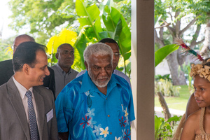 Prime Minister Joe Natuman at the opening ceremony of Pacific ICT Days 2015.
