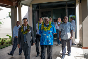 Prime Minister Joe Natuman at the opening ceremony of Pacific ICT Days 2015.
