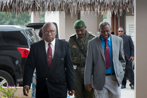 President Tallis opens the first ever presidential office planning retreat at the Ramada Resort in Port Vila.
