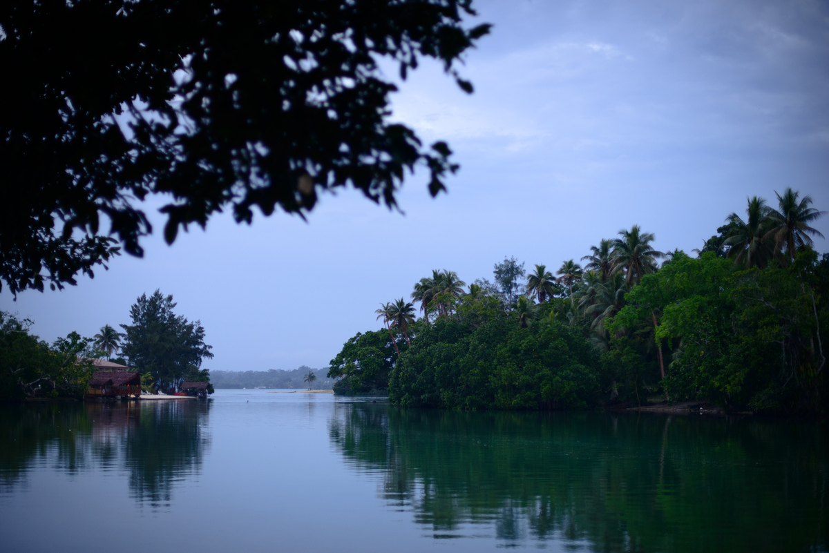 Landscape from the shore at Hannington's nakamal in Port Vila.
