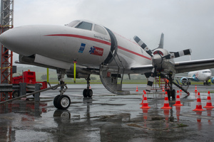 Guests were treated a a dress-rehearsal as ProMedical and South Pacific Air Ambulance staff put the new aircraft through its paces, simulating the loading of a patient using a custom-built electrical ramp.
