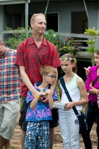Shots from a memorial tree planting ceremony.
