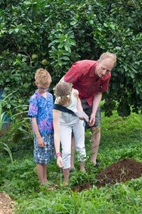 Shots from a memorial tree planting ceremony.
