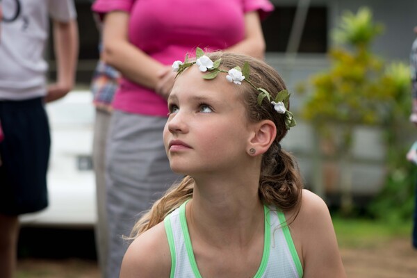 Shots from a memorial tree planting ceremony.
