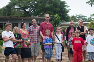 Shots from a memorial tree planting ceremony.
