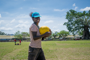 In the aftermath of cyclone Pam, children and volunteers in the Freswota neighbourhood of Port Vila spent a day at play thanks to a recreation kit from UNICEF. Play contributes significantly to children's recovery and adjustment in post-emergency situations.
