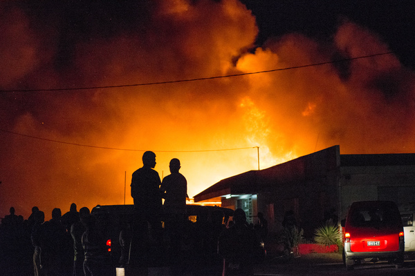 Vila Handprints, a local business in Nambatu, was rased by fire in the late hours of Sunday. Fire services arrived at the scene only after the entire building was engulfed in flame.

