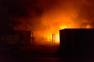 Vila Handprints, a local business in Nambatu, was rased by fire in the late hours of Sunday. Fire services arrived at the scene only after the entire building was engulfed in flame.
