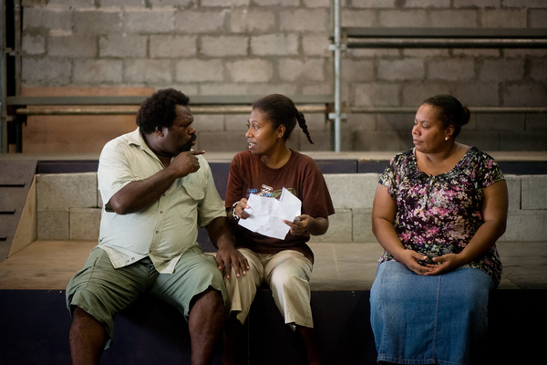 More shots from a rehearsal of Wan Smolbag Theatre's latest show.
