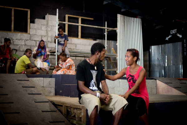 More shots from a rehearsal of Wan Smolbag Theatre's latest show.
