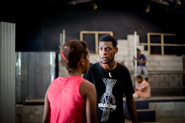 More shots from a rehearsal of Wan Smolbag Theatre's latest show.

