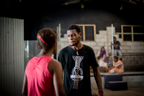 More shots from a rehearsal of Wan Smolbag Theatre's latest show.

