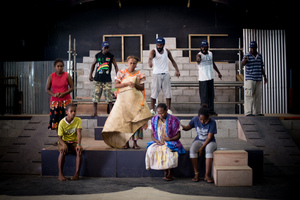 More shots from a rehearsal of Wan Smolbag Theatre's latest show.
