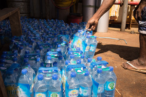 Shipping water to Emae island in the aftermath of cyclone Pam.
