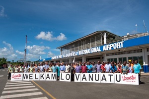 Dozens of politicians, managers and industry stakeholders turned out to celebrate the successful completion of emergency repairs to  the Bauerfield airport runway.
