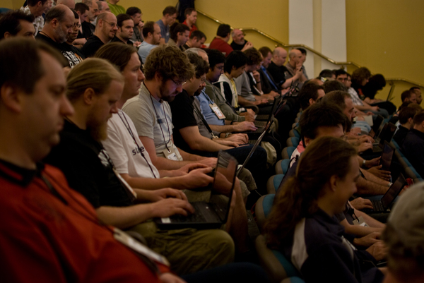 Laptops abound at the linux.conf.au conference, held this year in Wellington, NZ.
