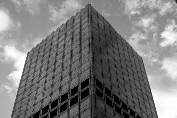 A high-rise building outlined against a rare sunny Wellington sky.
